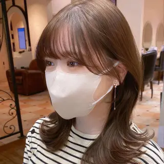 ミディアム カラー On所属・顔まわりカット🌟 くびれヘア/寺門遥輝のヘアスタイル