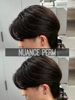 パーマ メンズ センターパート/フェ ザー🔥SHUYAのヘアスタイル