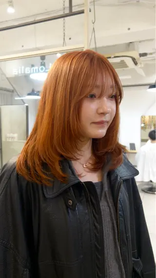 ミディアム カラー じゅわっと暖色カラー 🍊Moemiのヘアスタイル