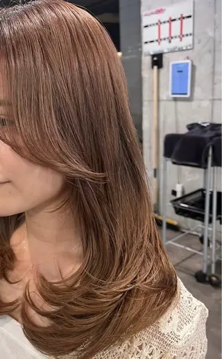 ミディアム 🤍ベージュ/透明感 韓国ヘア/まりん🤍のヘアスタイル