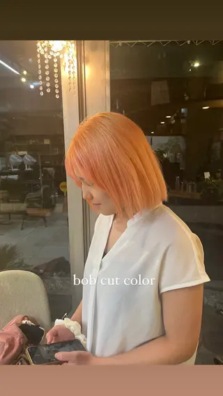 ミディアム カラー 🌱ぱっつとボブカ ット🌱/Ryotaのヘアスタイル