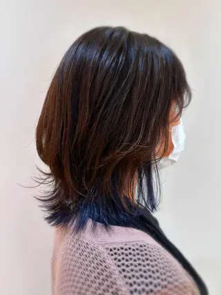 ミディアム カラー 小顔レイヤー💗 木村実樹のヘアスタイル