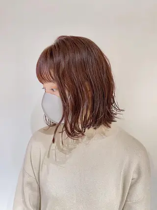 ミディアム カラー ノグチ ユウキ/ボブのヘアスタイル