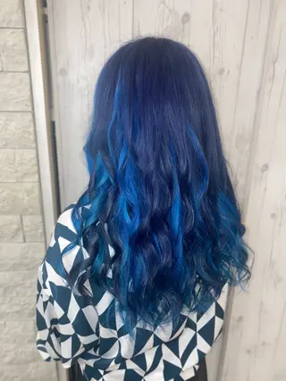 セミロング ゆぴ☾‪/推しカラー /ハイトーンのヘアスタイル