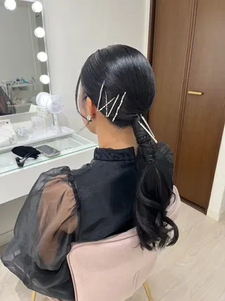 ロング ヘアアレンジ ヘアセットサロン /上坪愛美のヘアスタイル