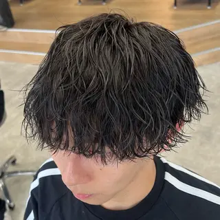 ショート パーマ メンズ メンズパーマ/波巻き 新潟/万代/夏芽🎀のヘアスタイル