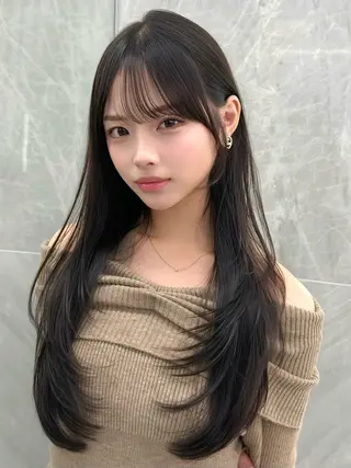 ロング カラー MAEUL luna所属・前髪顔周り/レイヤー 韓国/桔川恒のヘアスタイル