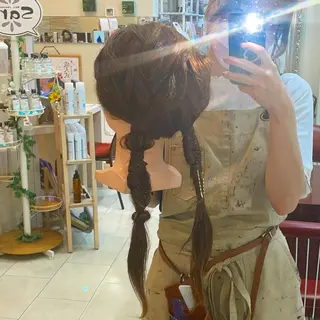 ミディアム カラー パーマ ヘアアレンジ メンズ キッズ マツエク・マツパ sara 荒井店のヘアスタイル