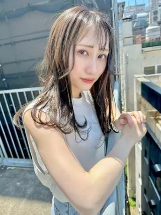ミディアム カラー 仙台駅前徒歩3分💐 社長💐完全個室店のヘアスタイル