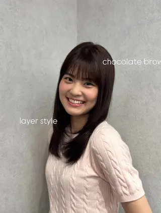 セミロング カラー 透明感カラー ／kana‎🤍のヘアスタイル