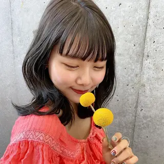 ミディアム カラー 三浦 望のヘアスタイル