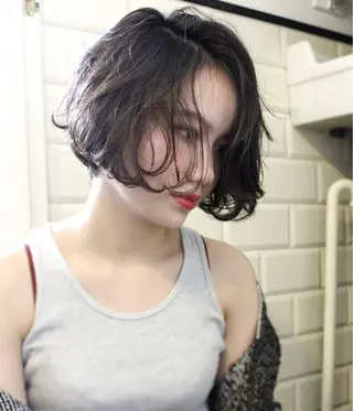 ショート パーマ ボブ/ショートカット キタハラユリナのヘアスタイル