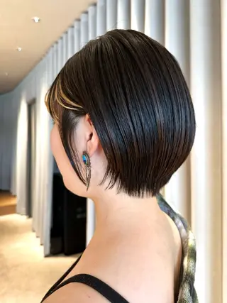 ショート 切りっぱなしボブ /銀座/ケンタロウのヘアスタイル