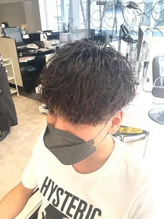 ショート メンズ メンズパーマ/難波/ 心斎橋　室園亮佑のヘアスタイル