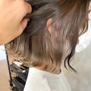 ショート カラー ヘアアレンジ 切りっぱなしボブ/ デザインカラー店長のヘアスタイル