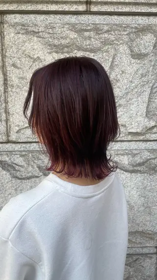 ミディアム カラー 岡山駅/縮毛矯正/ 透明感カラー/中家のヘアスタイル