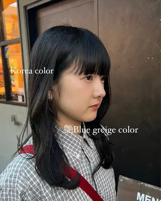 ミディアム カラー 艶ベージュカラー naoki.のヘアスタイル