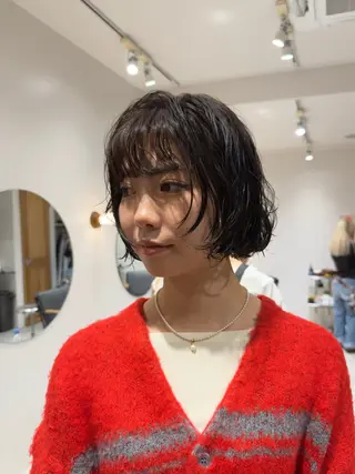 ショート カラー パーマ パーマ/ボブ /レイヤー チヒロのヘアスタイル