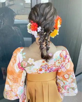 ミディアム カラー ヘアアレンジ FIORE hair design所属・山根 奈緒のマツエク・マツパデザイン
