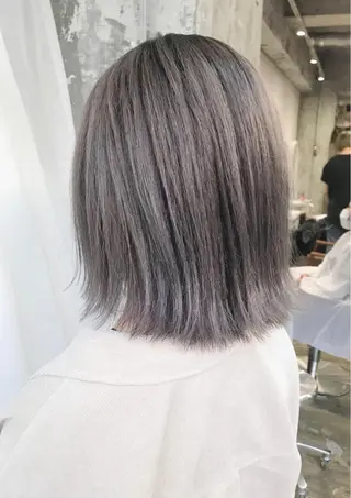 ミディアム カラー Piaコータロー ハイトーン&‪ボブのヘアスタイル