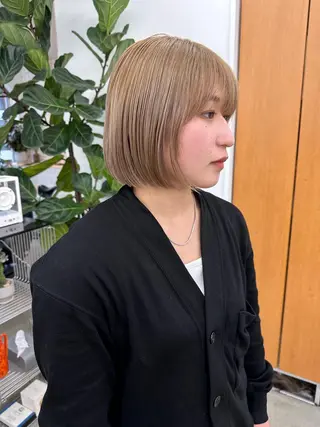 ショート カラー ボブ/レイヤー/ケア パーマ/リュウタのヘアスタイル