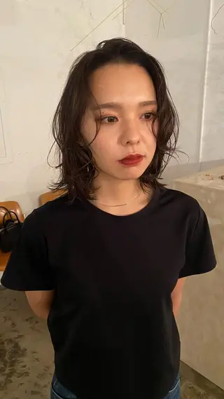 ミディアム カラー 原 瑞希のヘアスタイル