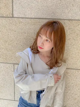 ミディアム ボブ/縮毛矯正 髪質改善/もえるのヘアスタイル