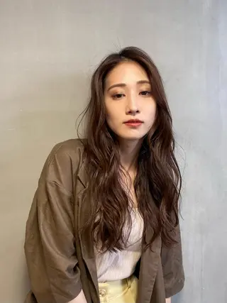 ロング カラー ボブ/透明感カラー 岸本涼奈のヘアスタイル