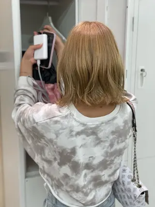 ミディアム カラー ショーヤ/ブリーチ /バレイヤージュのヘアスタイル