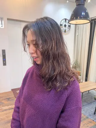 セミロング Belle 並木通り店所属・rena/ パーマ/カラーのヘアスタイル