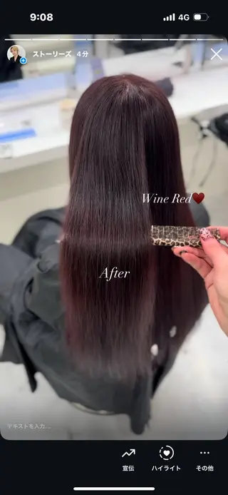 ロング カラー 透けるやわらか艶髪♡ ナチュラルストレートのヘアスタイル