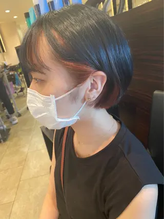 ショート カラー 髪質改善、パーマ 山崎純生のヘアスタイル