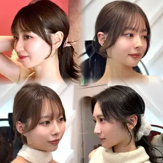 ロング カラー 山崎/ボブ縮毛矯正 レイヤー髪質改善のヘアスタイル