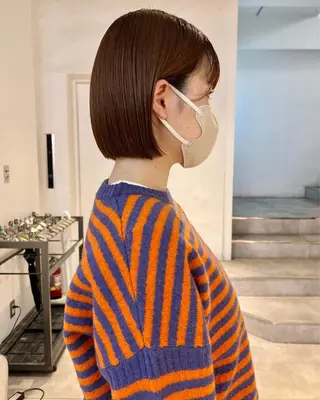 ショート カラー 顔周りカット/透明感 カラー✂️MEIのヘアスタイル