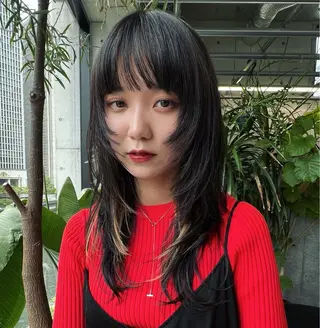 ロング カラー レイヤーカット カシマハヤトのヘアスタイル