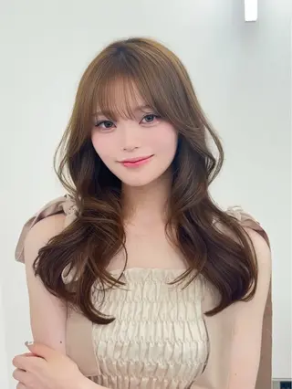 ロング カラー 韓国ヘア/レイヤー/ 顔まわり足立遥奈のヘアスタイル