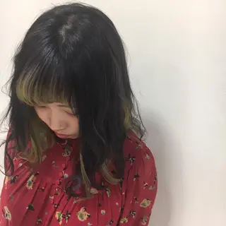 セミロング カラー 野村 さなみ✨ぱっつんボブのヘアスタイル