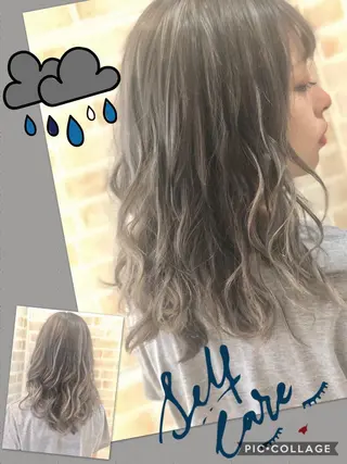 セミロング カラー 永島 桜のヘアスタイル