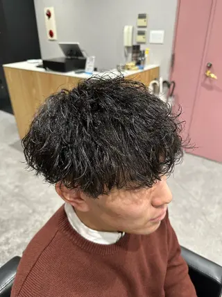 ミディアム パーマ ヘアアレンジ メンズ Mens Salon Gray by NYNY所属・Gray by NYNYのヘアスタイル