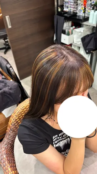 セミロング カラー 似合う赤み消しカラー ＊こうき［恵比寿］のヘアスタイル