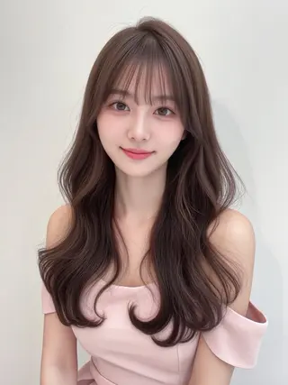ロング カラー パーマ 梅田茶屋町Core Juriのヘアスタイル