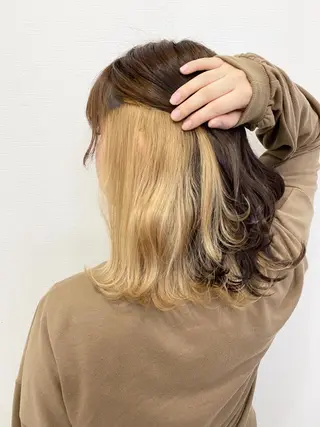 ミディアム カラー ヘアアレンジ メンズカット/波巻き TAKUMAのヘアスタイル