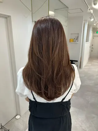 セミロング カラー ヘアアレンジ SALOWIN京都河原町Suite店所属・外国人風レイヤー/ ハイトーンSHUのヘアスタイル