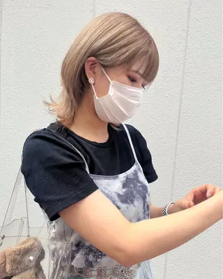 セミロング カラー ヘアアレンジ ブリーチなし/ レイヤー🌿runaのヘアスタイル