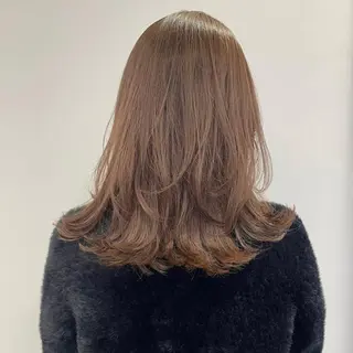 セミロング カラー ベージュ🤎透明感 カラー🤎anriのヘアスタイル