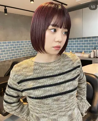 ショート カラー パーマ VIE表参道所属・艶感カラー/縮毛 矯正/りょお🫧のヘアスタイル