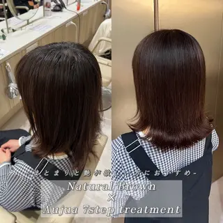 ミディアム カラー カット無料｜レイヤー カット｜韓国モテへアのヘアスタイル