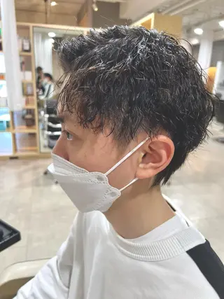 パーマ メンズ 心斎橋バレイヤージュ 小林勝貴のヘアスタイル