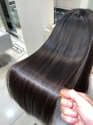 ロング 縮毛矯正/髪質改善/ ブリーチ/東陽町✨のヘアスタイル