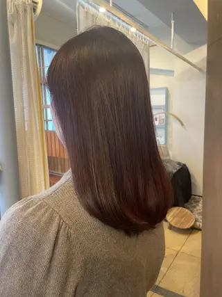 セミロング カラー 【髪質改善】【美髪】 【ツヤ髪】ほしのちりのヘアスタイル